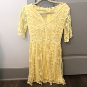 Yellow lace dress